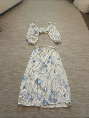 Sabo Skirt Blue & White Printed Maxi Skirt